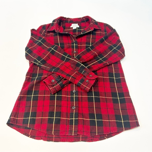 L.L. Bean Red Flannel Button Down Shirt Size S - Picture 6 of 12
